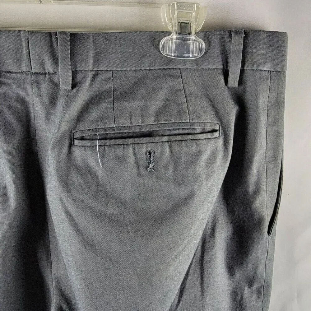 Banana Republic Dress Pants Mens 35x32 Gray Classic Fit Flat Front Cotton Blend